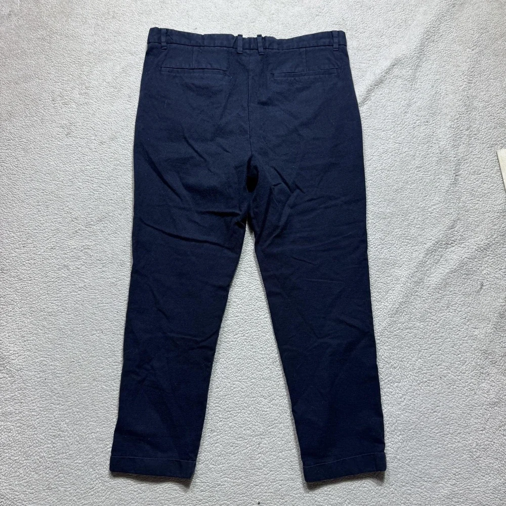 AllSaints Pants Mens 32 Black Pleated Cotton Wool Button Fly Chino Trousers Crop